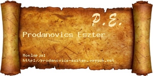 Prodanovics Eszter névjegykártya