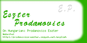 eszter prodanovics business card